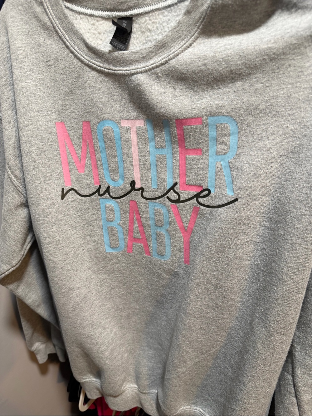 Gray 'Mother Baby Nurse' Graphic Sweatshirt